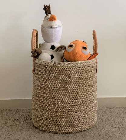 Jute rope coil baskets