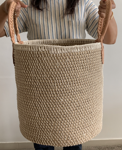 Jute rope coil baskets